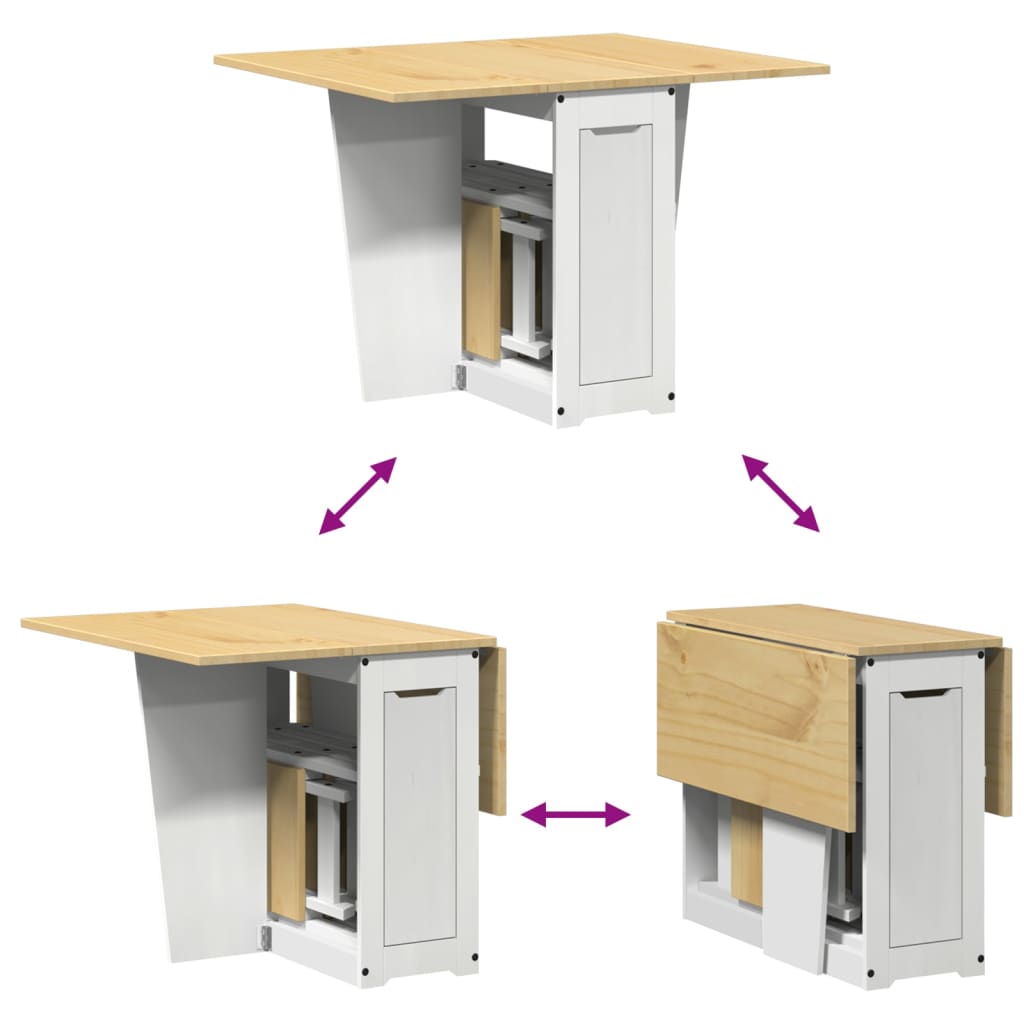 Set Mobilier Tip Fluture Corona, Pliabil 5 Piese Lemn Pin