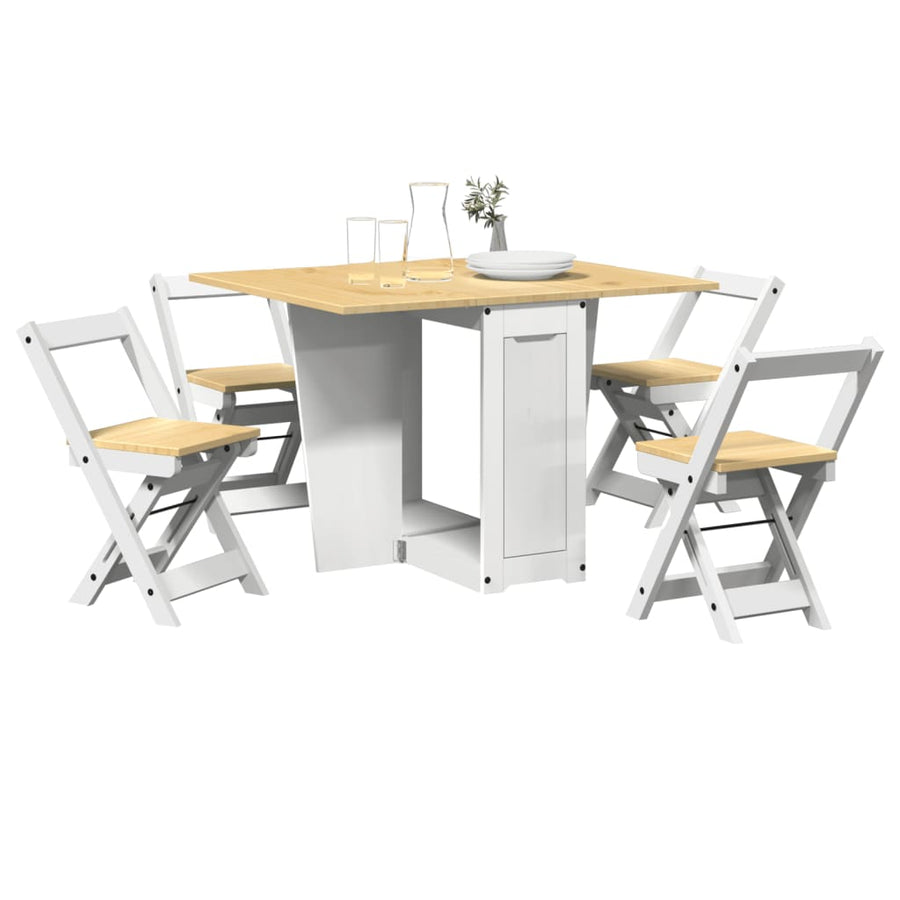 Set Mobilier Tip Fluture Corona, Pliabil 5 Piese Lemn Pin