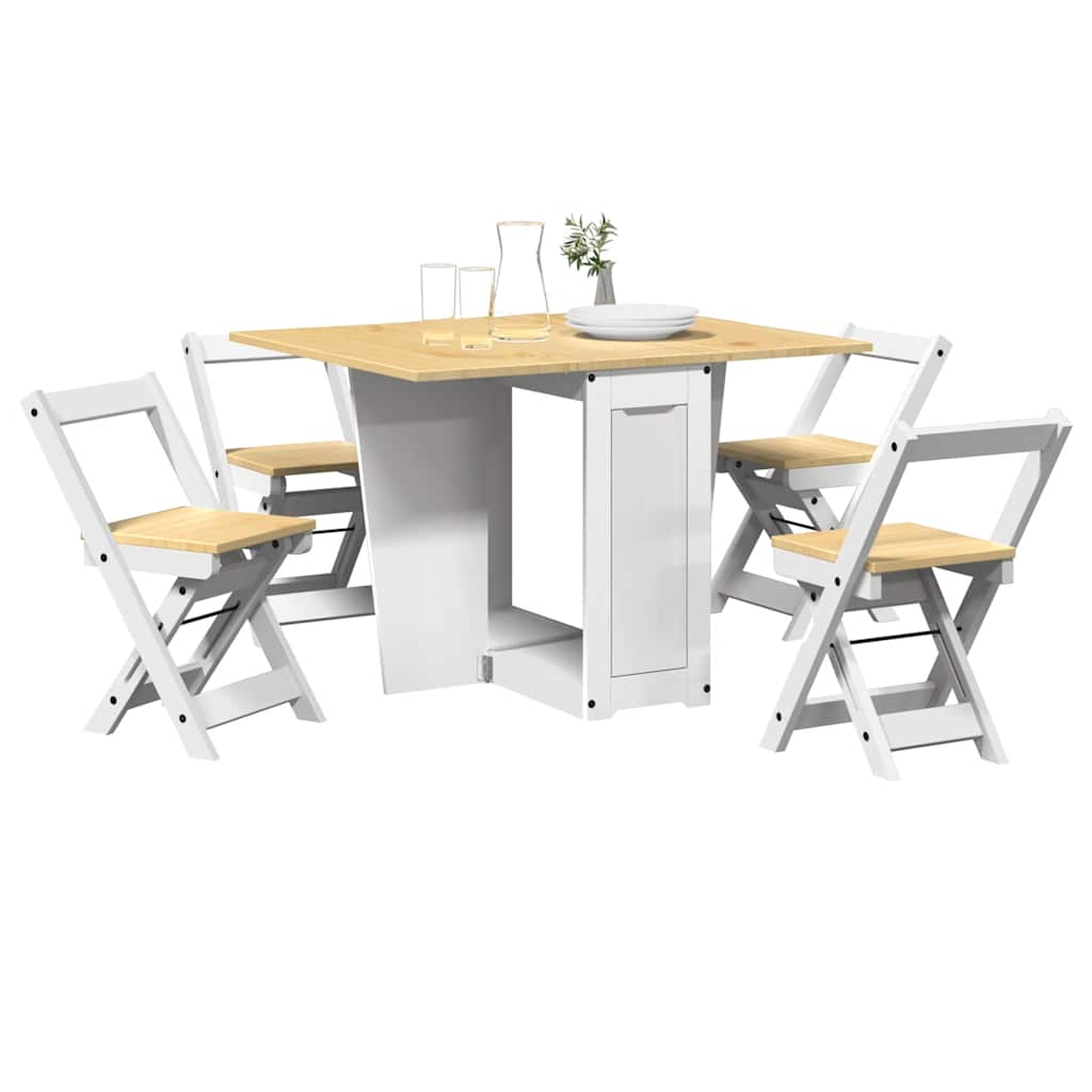 Set Mobilier Tip Fluture Corona, Pliabil 5 Piese Maro Lemn Pin