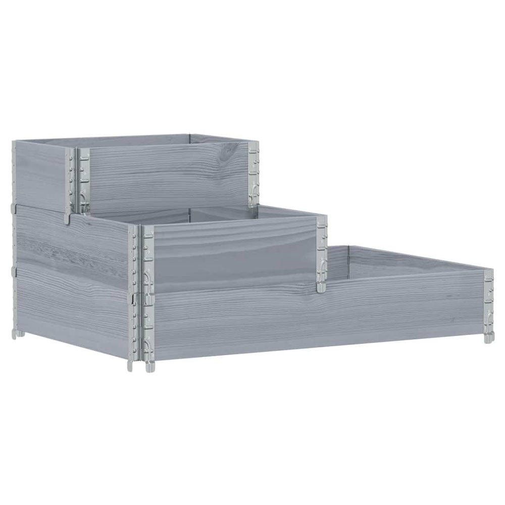 Strat Înălțat Cu 3 Niveluri, , 120X80 Cm, Lemn Masiv Pin