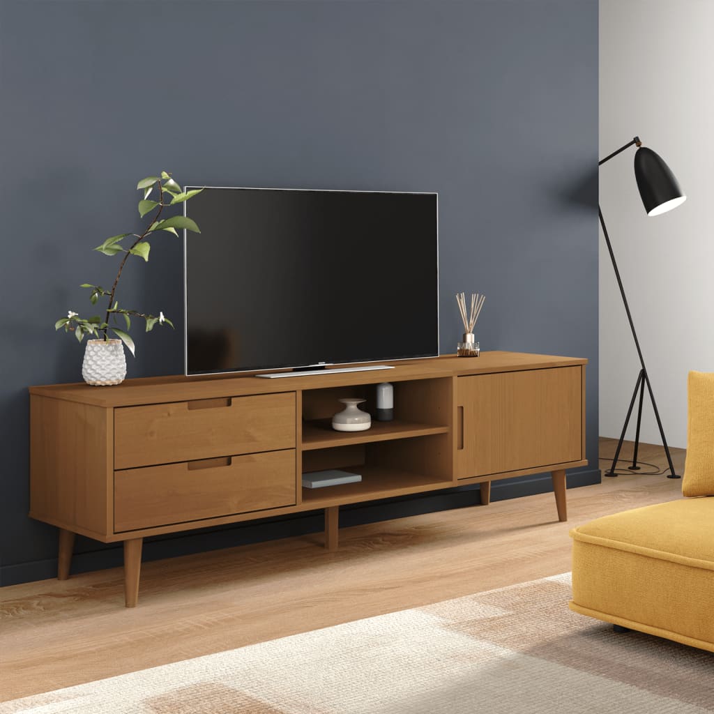 Dulap Tv „Molde” , 158X40X49 Cm, Lemn Masiv De Pin