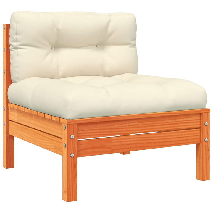 Set Mobilier De Grădină Cu Perne, 3 Piese, Lemn Masiv De Pin
