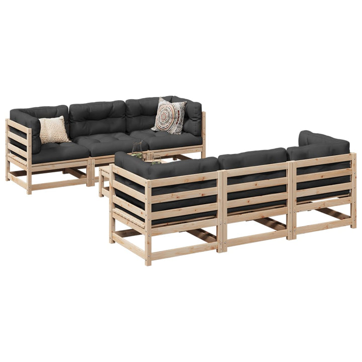 Set Canapea De Grădină, 7 Piese, Lemn De Pin Tratat