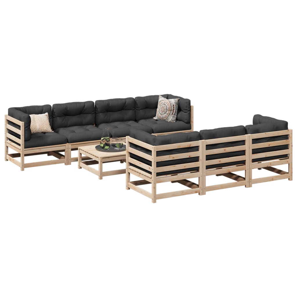 Set Canapea De Grădină, 8 Piese, Lemn De Pin Tratat