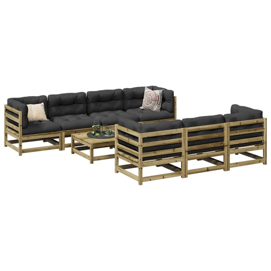 Set Canapea De Grădină, 8 Piese, Lemn De Pin Tratat