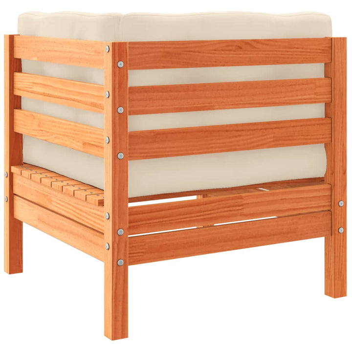 Set Canapele Grădină Cu Perne, 8 Piese, Maro, Lemn Masiv De Pin