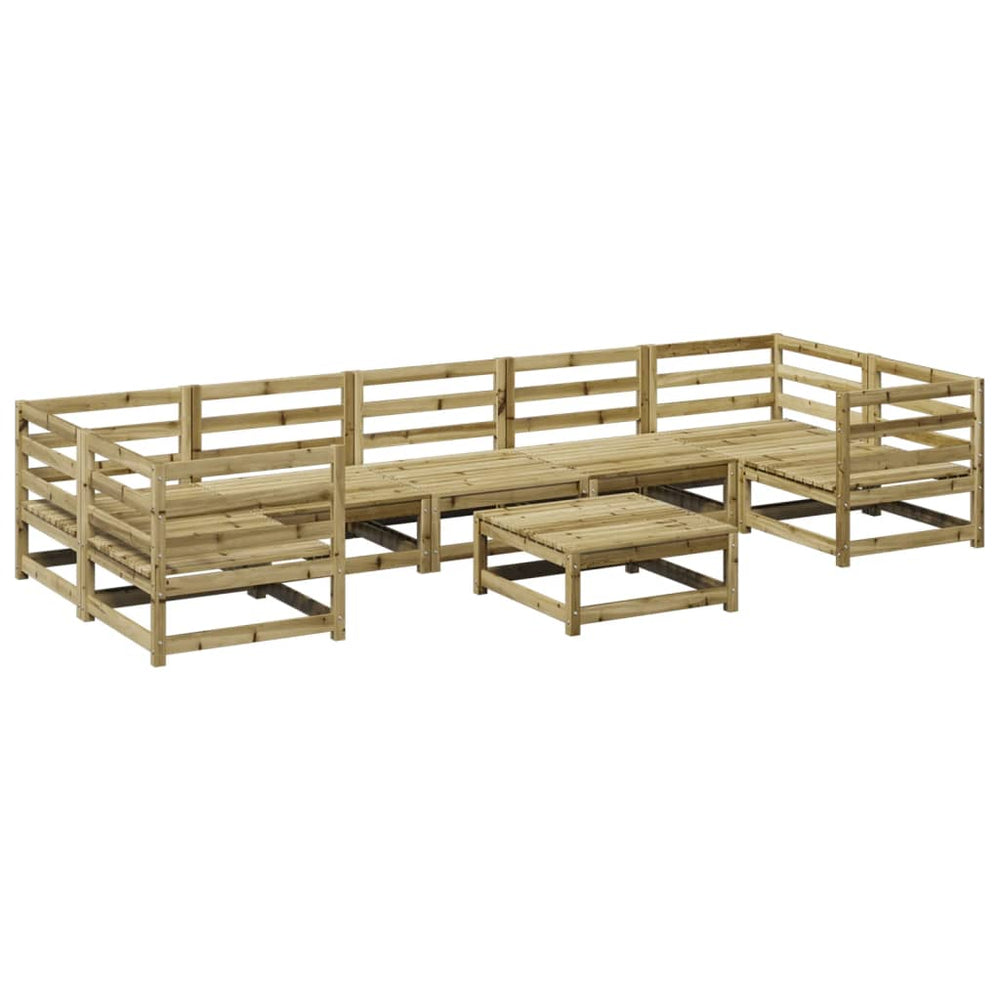 Set Canapea De Grădină, 8 Piese, Lemn De Pin Tratat