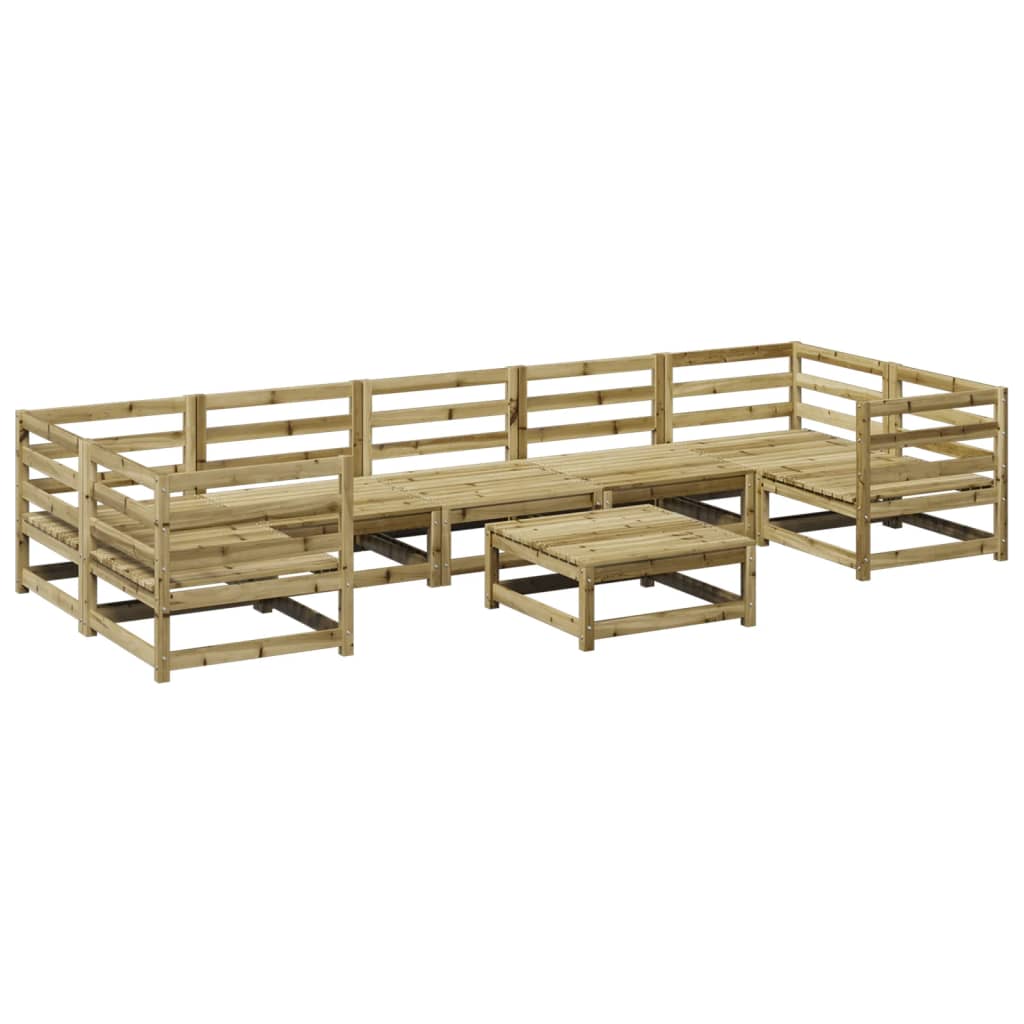 Set Canapea De Grădină, 8 Piese, Lemn De Pin Tratat