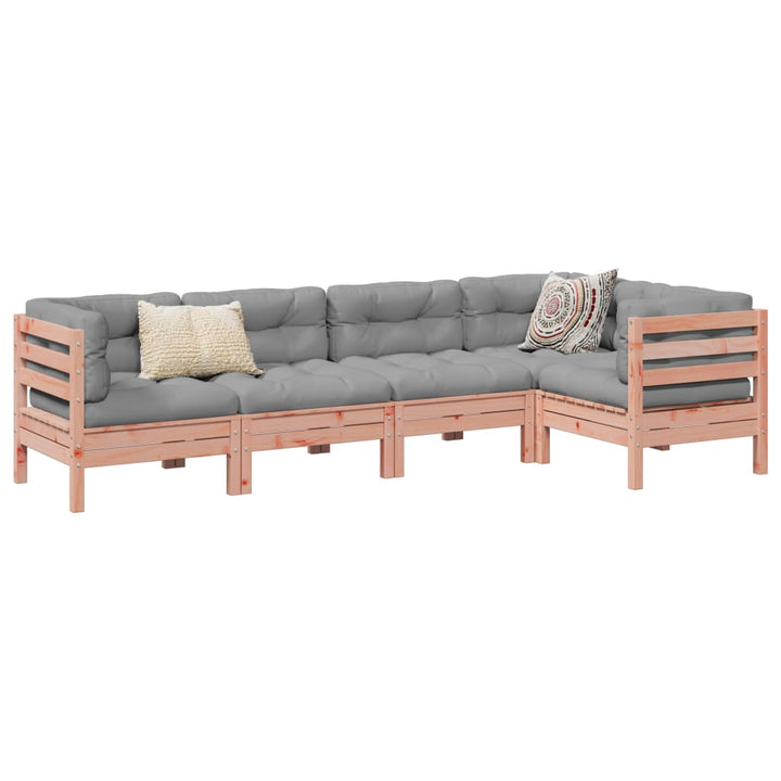 Set Mobilier De Grădină Cu Perne, 5 Piese, Lemn Masiv De Pin