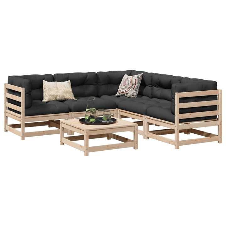 Vixl Set Mobilier De Grădină Cu Perne, 6 Piese, Lemn Masiv De Pin
