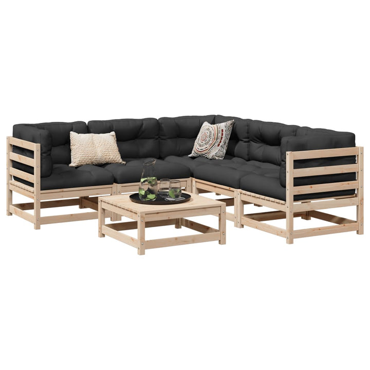 Vixl Set Mobilier De Grădină Cu Perne, 6 Piese, Lemn Masiv De Pin