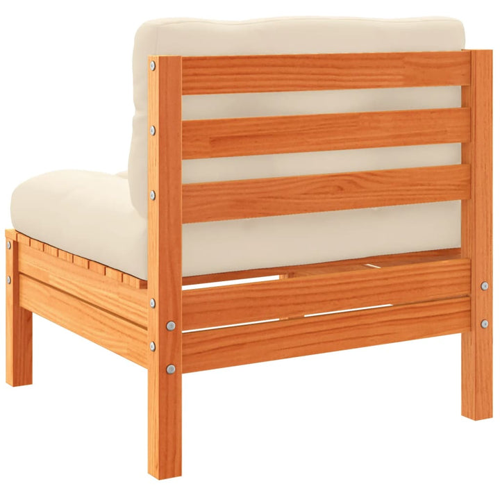 Set Canapele Grădină Cu Perne, 7 Piese, Maro, Lemn Masiv De Pin