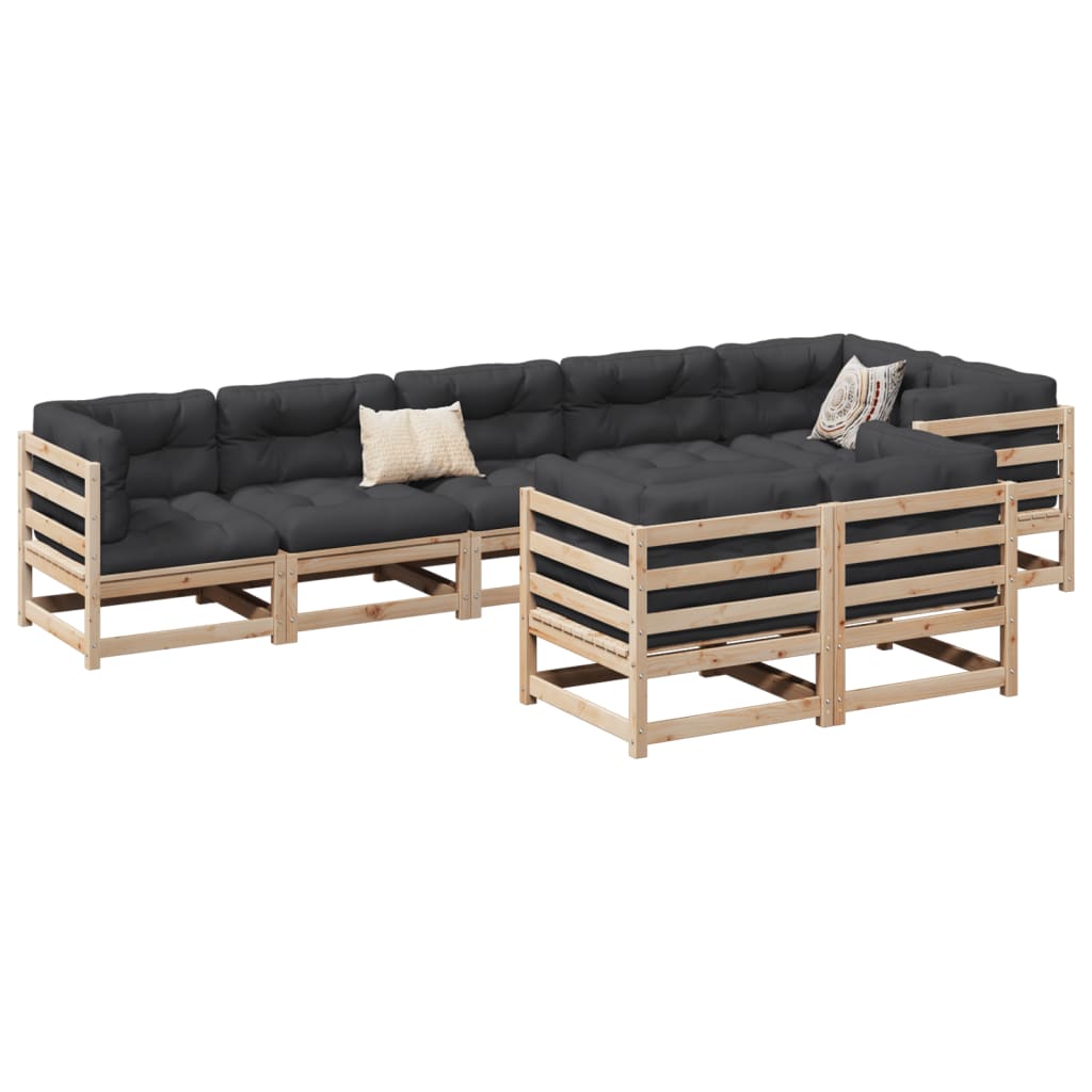 Set Canapea De Grădină, 8 Piese, Lemn De Pin Tratat