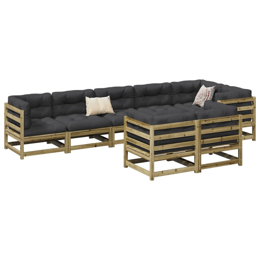 Set Canapea De Grădină, 8 Piese, Lemn De Pin Tratat