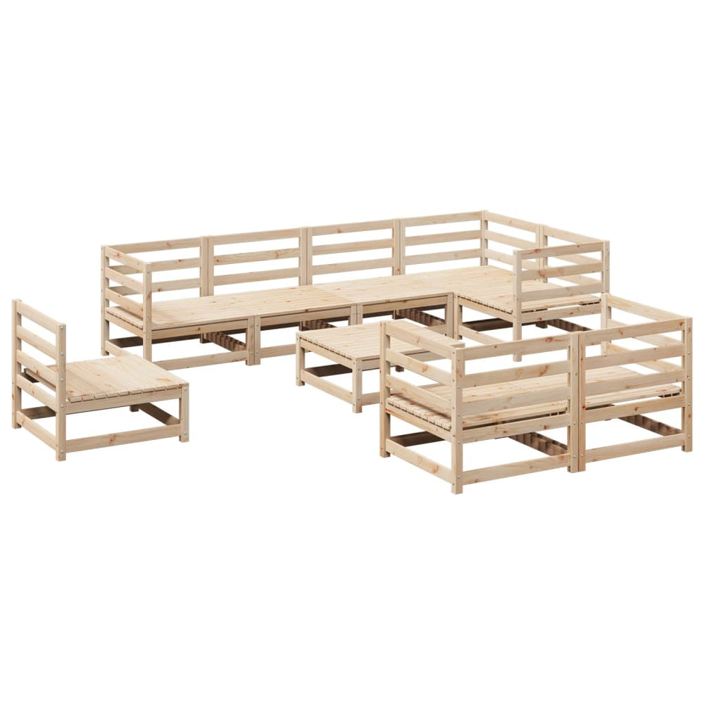 Set Canapea De Grădină, 9 Piese, Lemn Masiv De Pin