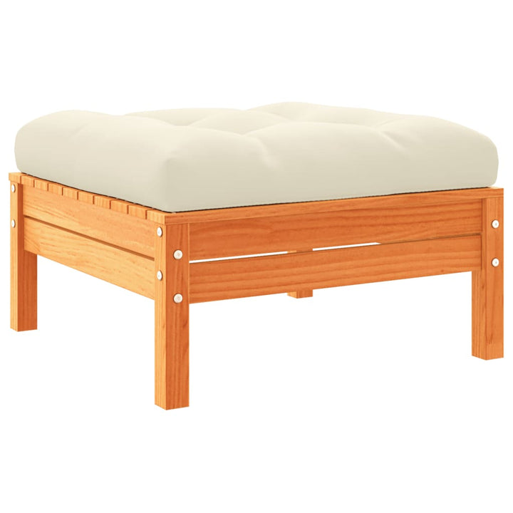 Set Canapele Grădină Cu Perne, 7 Piese, Maro, Lemn Masiv De Pin