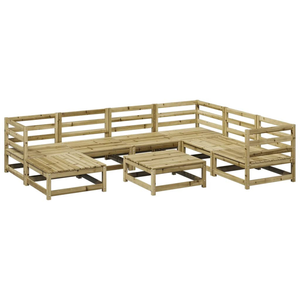 Set Canapea De Grădină, 8 Piese, Lemn De Pin Tratat