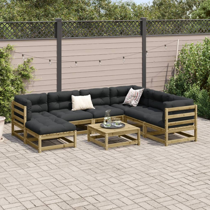Set Canapea De Grădină, 8 Piese, Lemn De Pin Tratat