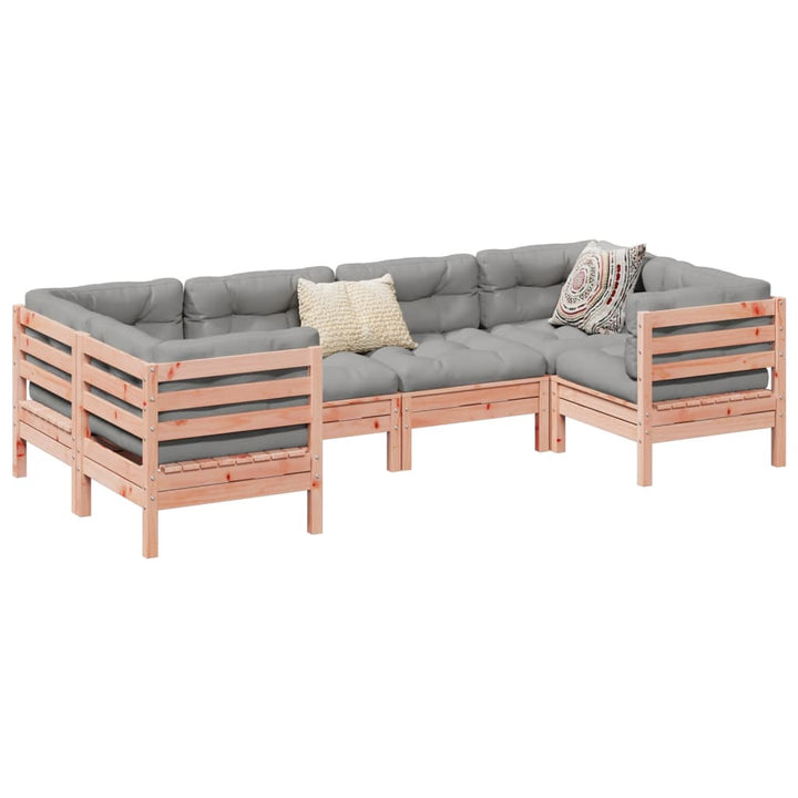 Set Mobilier De Grădină Cu Perne, 6 Piese, Lemn Masiv De Pin