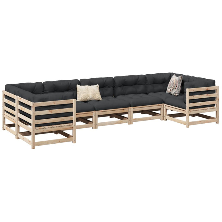 Set Canapele Grădină Cu Perne, 7 Piese, Lemn Masiv De Pin