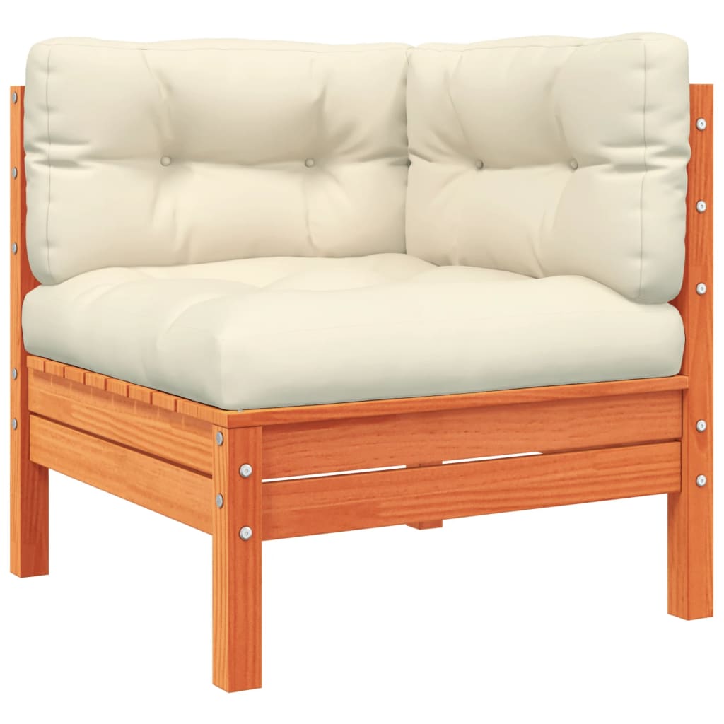 Set Mobilier De Grădină Cu Perne, 9 Piese, Lemn Masiv De Pin
