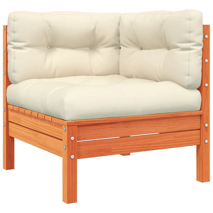 Set Mobilier De Grădină Cu Perne, 9 Piese, Lemn Masiv De Pin
