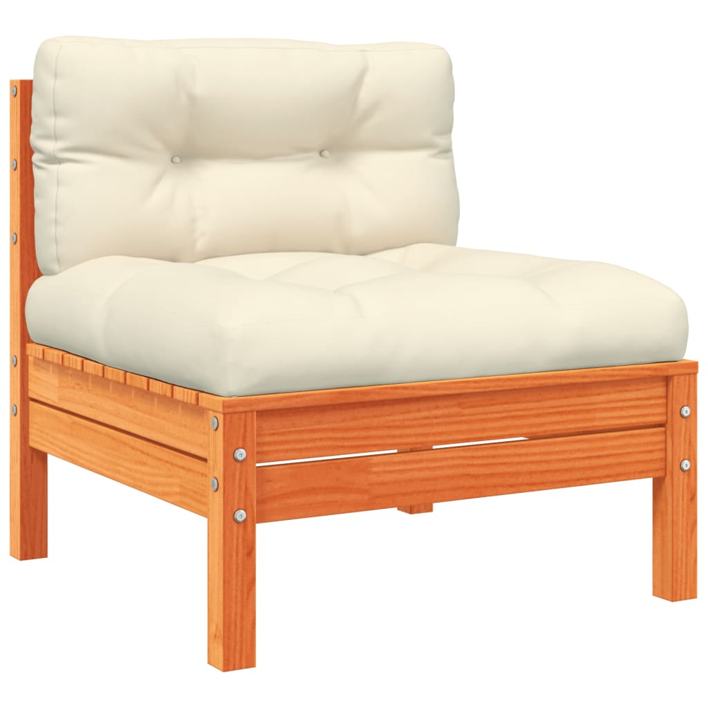 Set Mobilier De Grădină Cu Perne, 9 Piese, Lemn Masiv De Pin