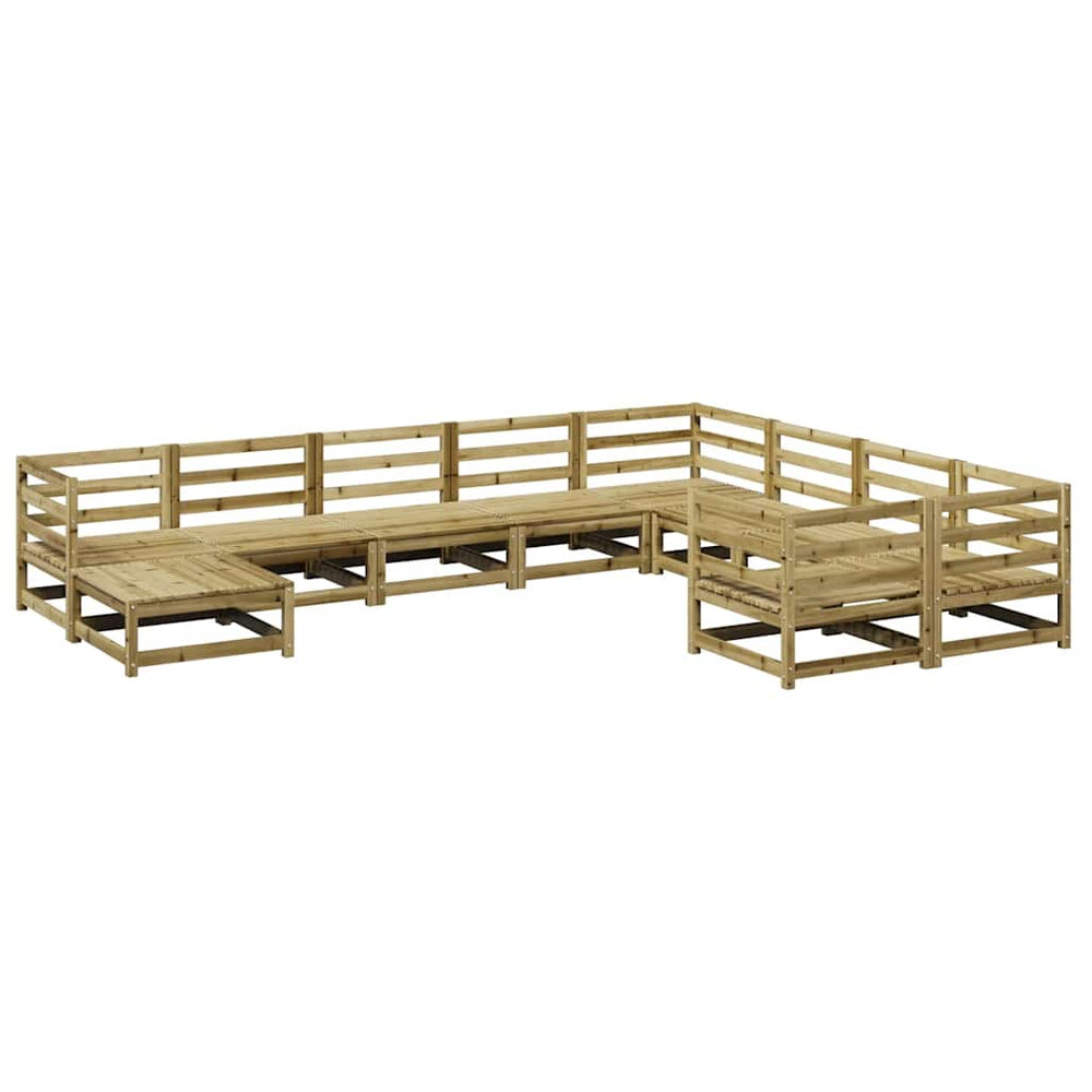 Set Canapea De Grădină, 10 Piese, Lemn De Pin Tratat