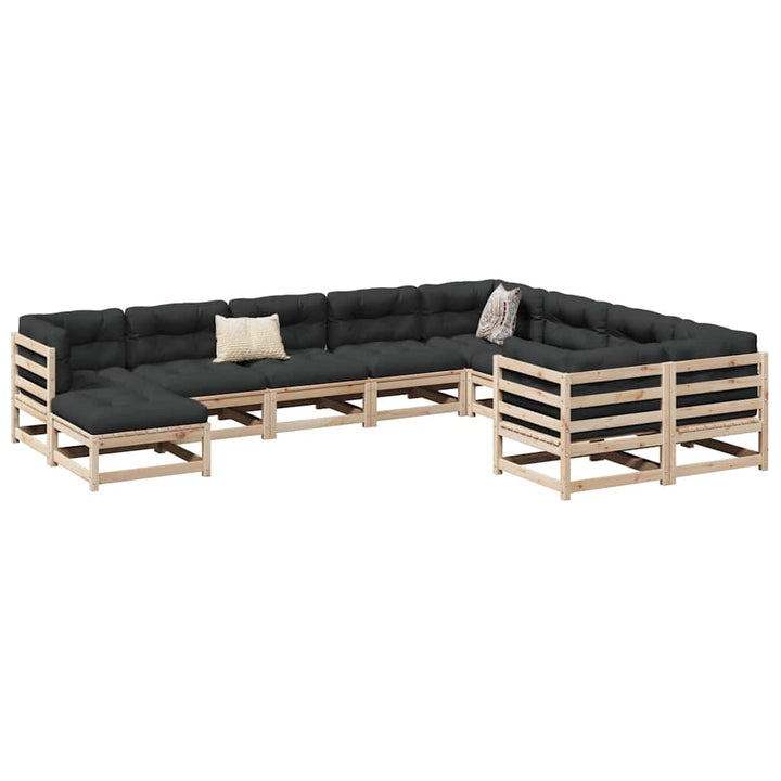 Set Canapea De Grădină, 10 Piese, Lemn De Pin Tratat