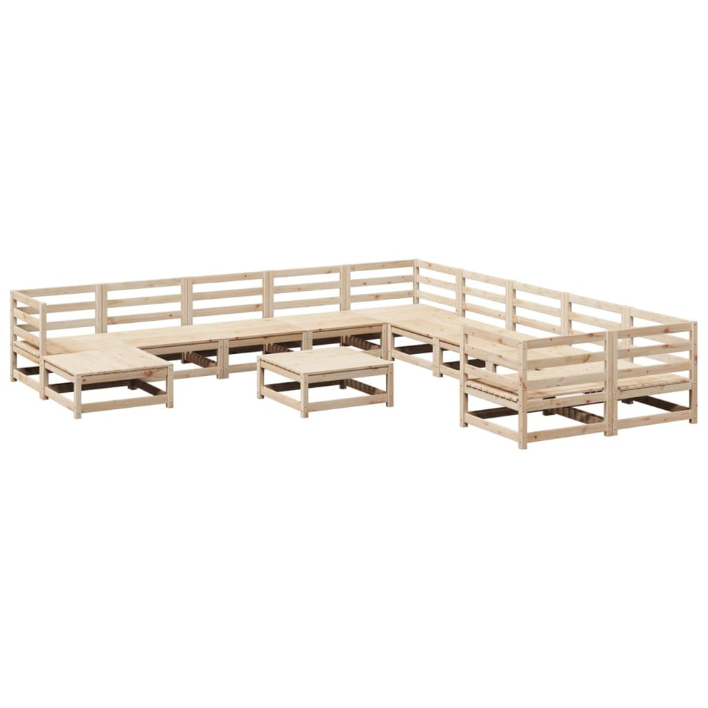 Set Canapele De Grădină, 12 Piese, Lemn Masiv De Pin