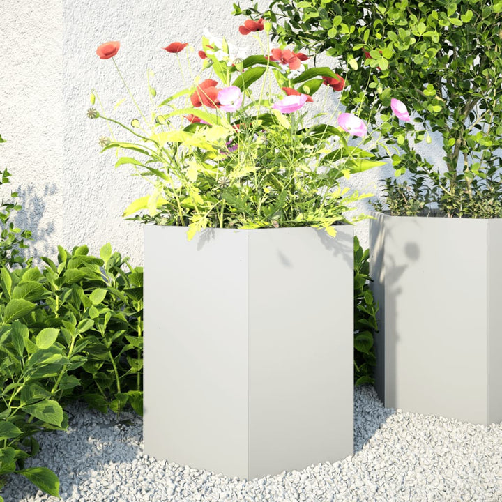 Jardinieră De Grădină Antracit Oțel Hexagonal