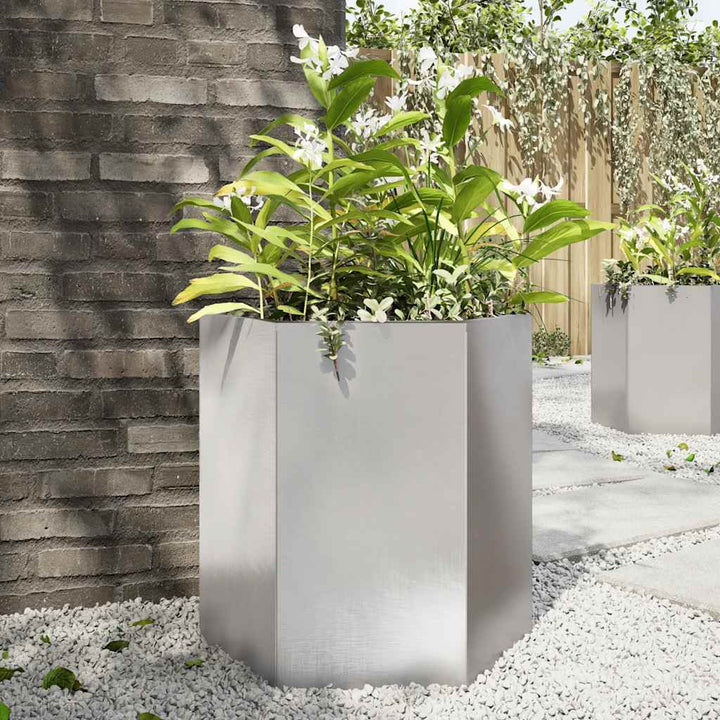 Jardinieră De Grădină Antracit Oțel Hexagonal