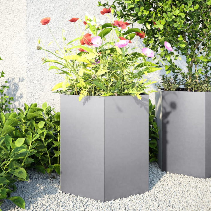 Jardinieră De Grădină Antracit Oțel Hexagonal