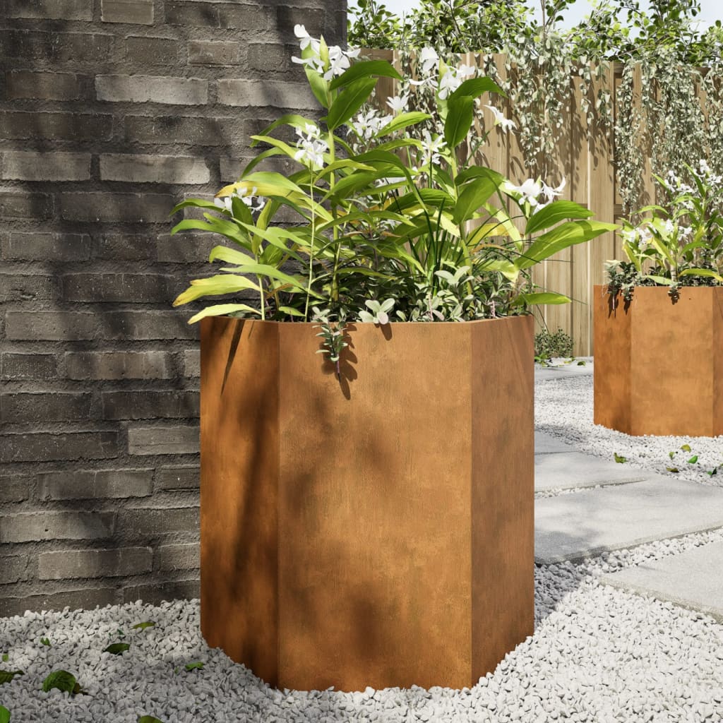 Jardinieră De Grădină Antracit Oțel Hexagonal