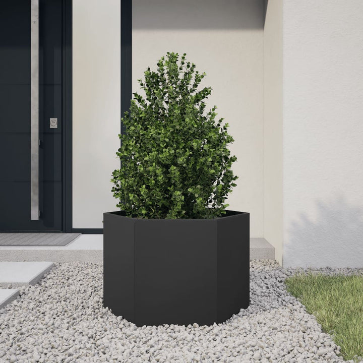 Jardinieră De Grădină Antracit Oțel Hexagonal