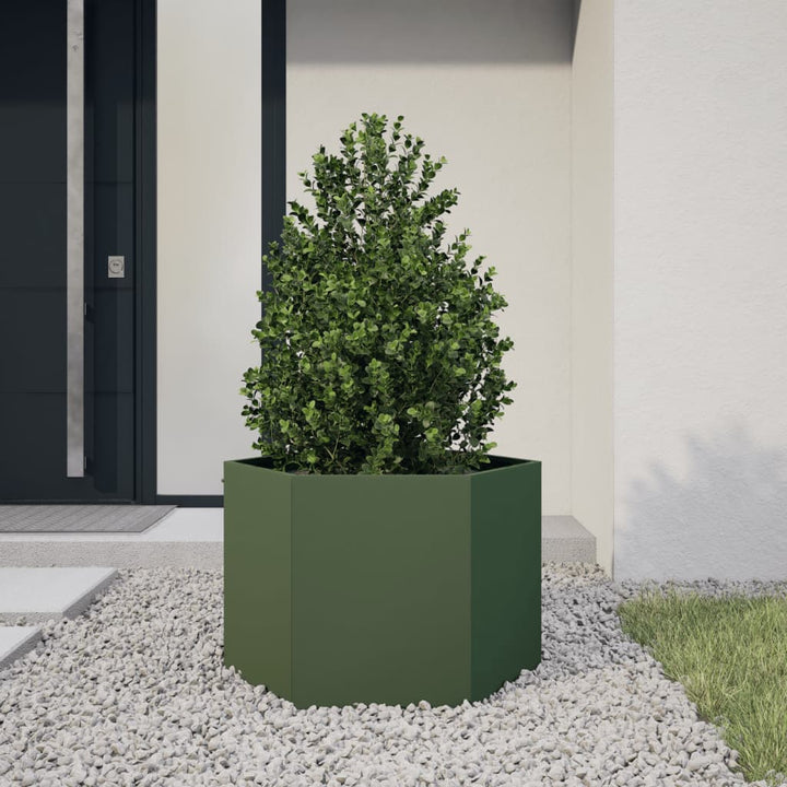 Jardinieră De Grădină Antracit Oțel Hexagonal