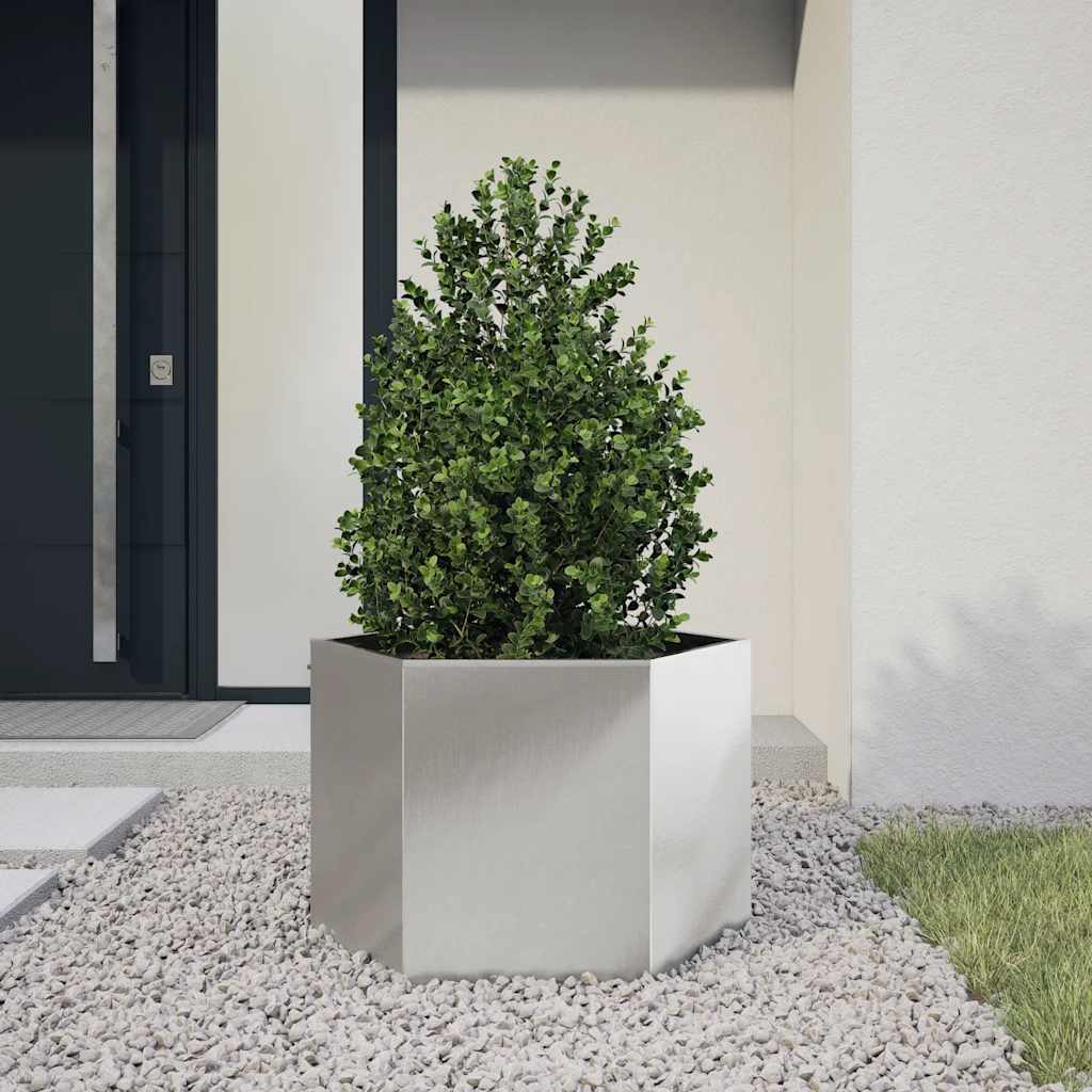 Jardinieră De Grădină Antracit Oțel Hexagonal