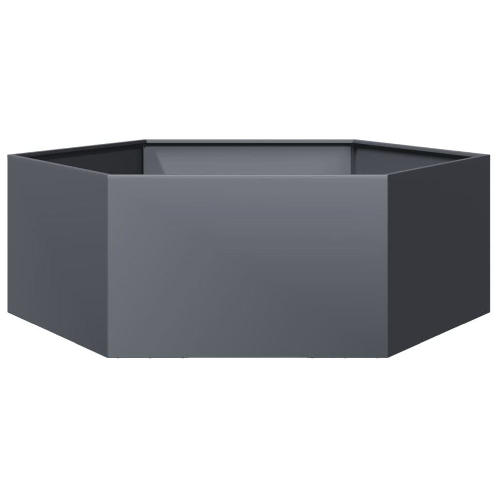 Jardinieră De Grădină Antracit Oțel Hexagonal