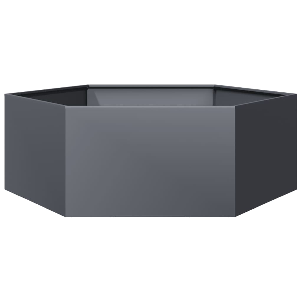 Jardinieră De Grădină Antracit Oțel Hexagonal