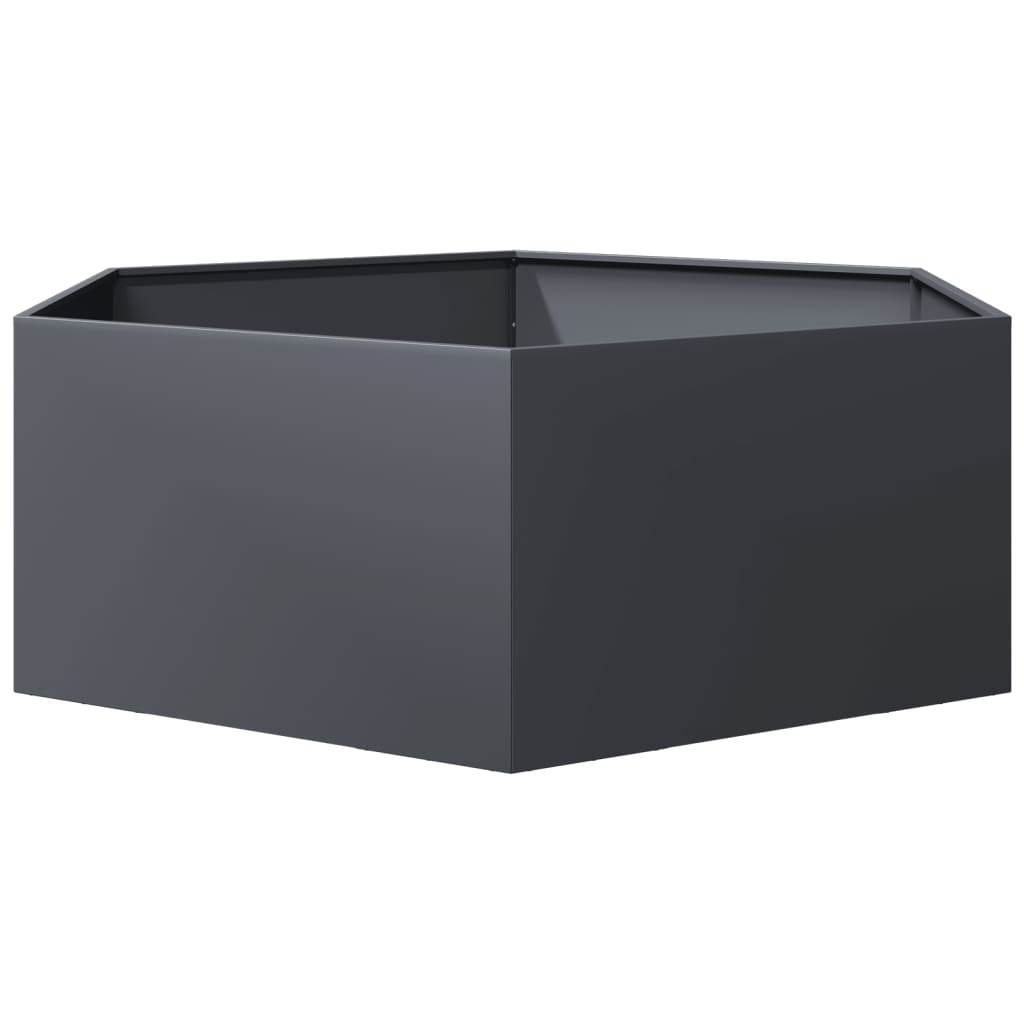 Jardinieră De Grădină Antracit Oțel Hexagonal