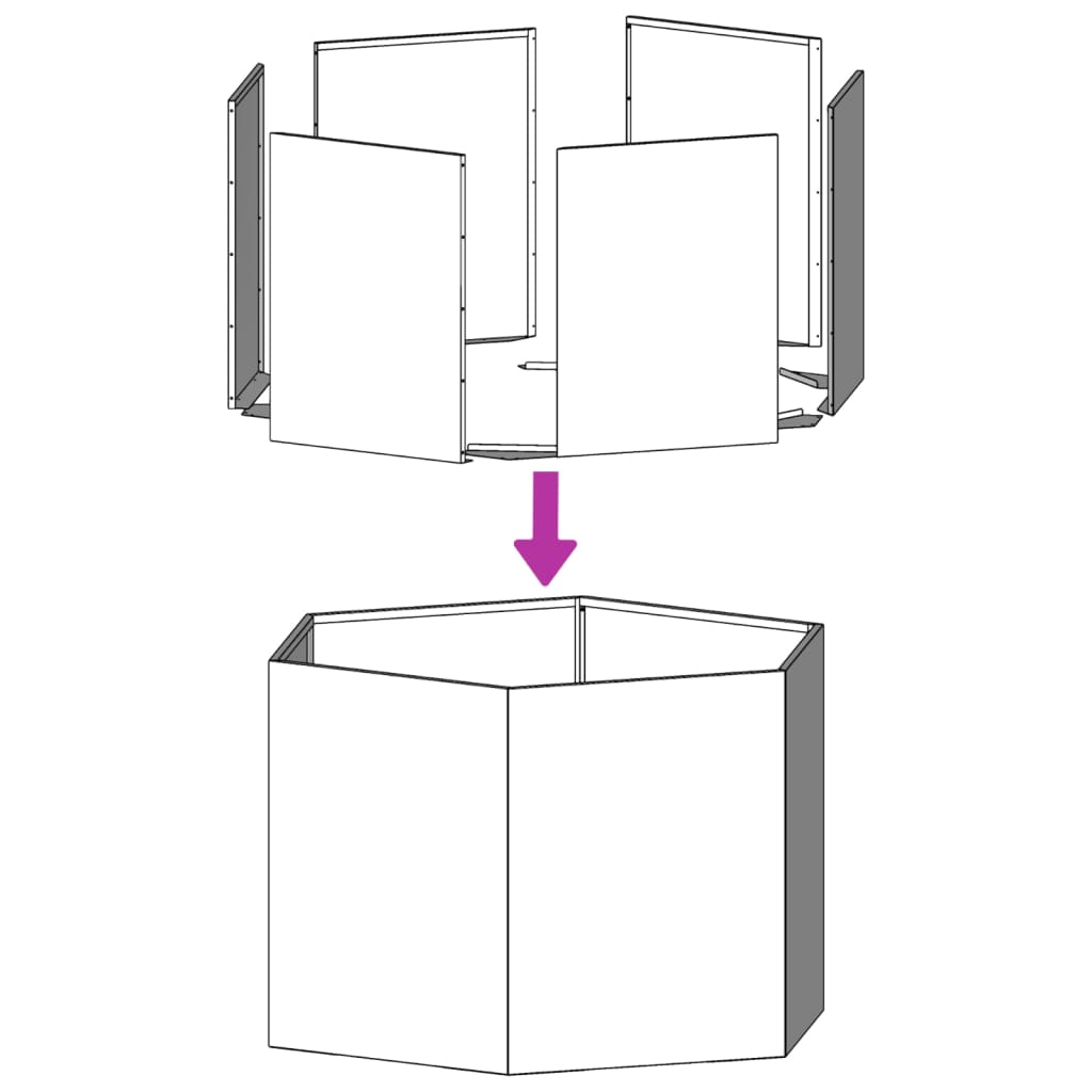 Jardinieră De Grădină Antracit Oțel Hexagonal