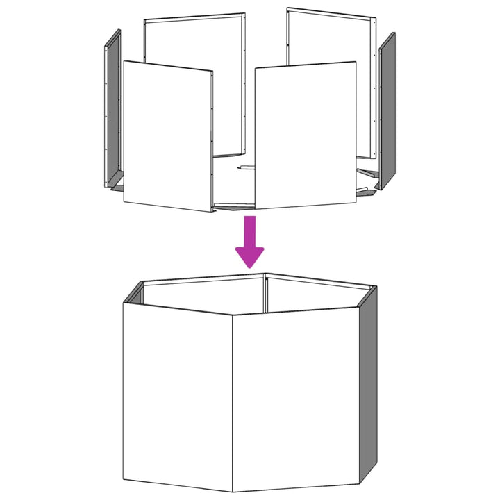 Jardinieră De Grădină Antracit Oțel Hexagonal