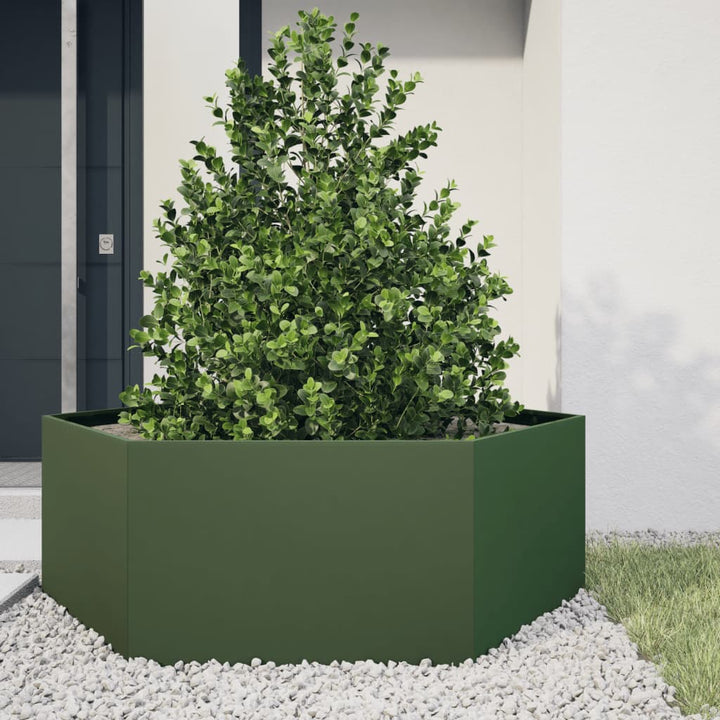 Jardinieră De Grădină Antracit Oțel Hexagonal