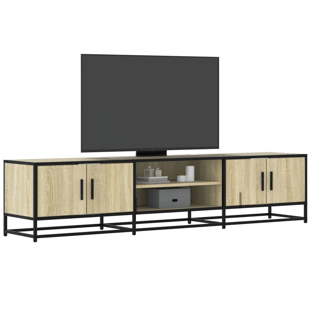 Dulap Tv, Stejar Maro, 160X35X41 Cm, Lemn Prelucrat Și Metal