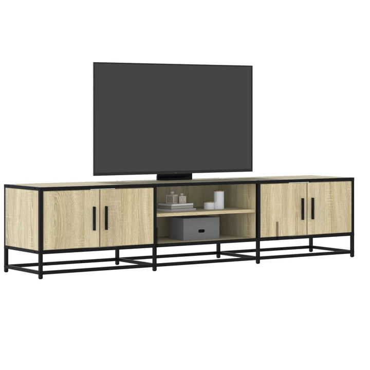 Dulap Tv, Stejar Maro, 160X35X41 Cm, Lemn Prelucrat Și Metal