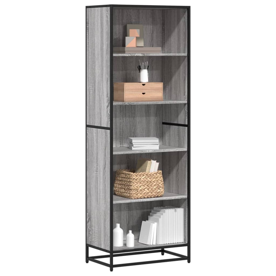Bibliotecă, Gri Sonoma, 60X35X170,5 Cm, Lemn Prelucrat