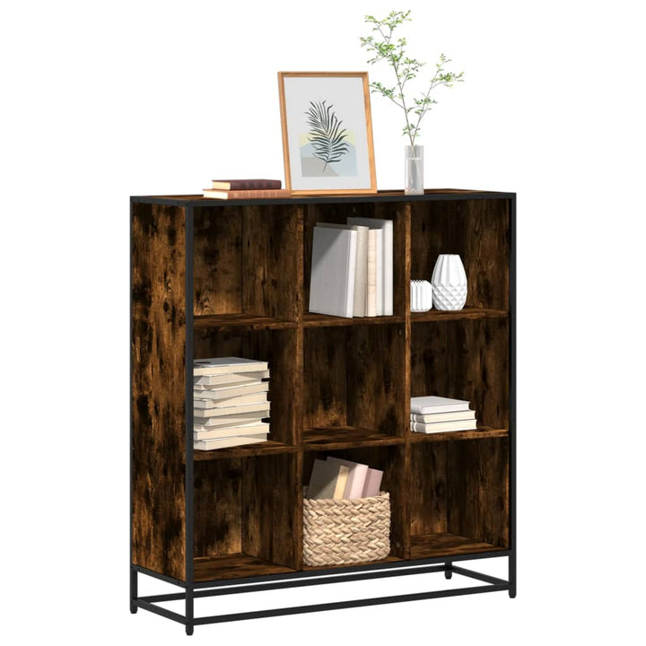 Bibliotecă, Gri Sonoma, 97,5X33X107,5 Cm, Lemn Prelucrat/Metal