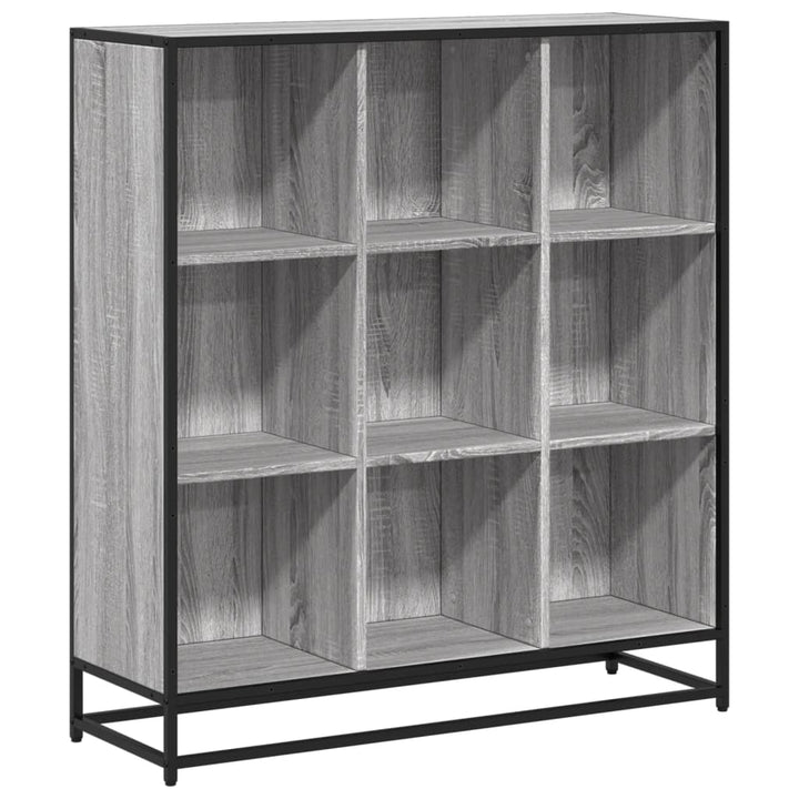 Bibliotecă, Gri Sonoma, 97,5X33X107,5 Cm, Lemn Prelucrat/Metal