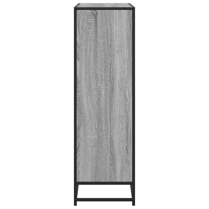 Bibliotecă, Gri Sonoma, 97,5X33X107,5 Cm, Lemn Prelucrat/Metal