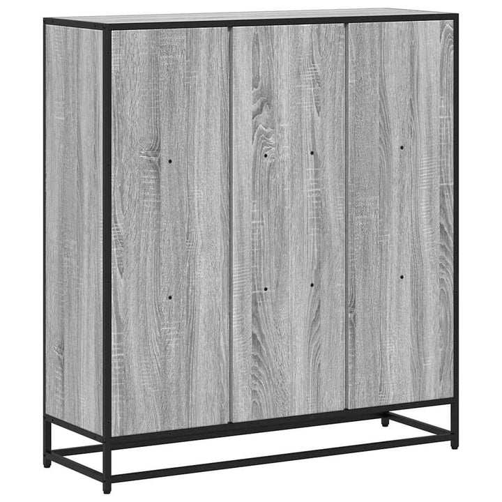 Bibliotecă, Gri Sonoma, 97,5X33X107,5 Cm, Lemn Prelucrat/Metal